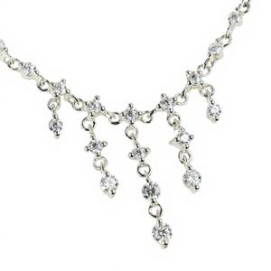 Delicado Collar Redondo con Diamante de Laboratorio, Plata de Ley 925, Oro Sólido de 10K y 14K, Joyería Perfecta para Regalo de Aniversario, Collar con Engaste de Puntas - Product Image 3