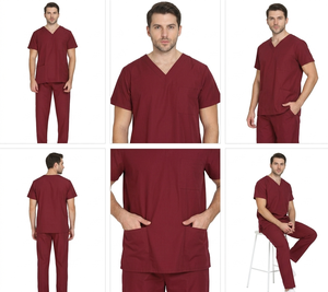 Short Sleeves Medical Scrub <b>Set</b> Stretchable Fabric Nursing & <b>Doctor</b> Uniform Customized Logo Hospital Workwear - Product Image 4