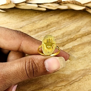 Últimos anillos de latón estilo bohemio con mano de Hamsa de alta demanda para mujer, chapados en oro de 18k, joyería de protección con ojo turco, venta al por mayor/OEM - Product Image 5