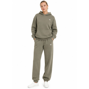 Oversized Custom Women Hoodie for Women Jogger <b>Set</b> Premium Fleece <b>Sweat</b> Suit OEM Plain Athleisure Tracksuit Winter Autumn Wear - Product Image 1