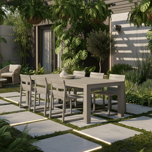 Mesa de Comedor Naro Garden de Teca para 8 Personas, Madera de Teca Sólida, Ecológica, Diseño Moderno y Simple, Uso Comercial de Lujo para Exteriores - Product Image 6