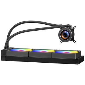 Dissipatore a Liquido per PC Personalizzabile Nero con Display LCD 2.1, Raffreddamento CPU AIO con 3 Ventole PWM da 120mm e Pompa - Product Image 5
