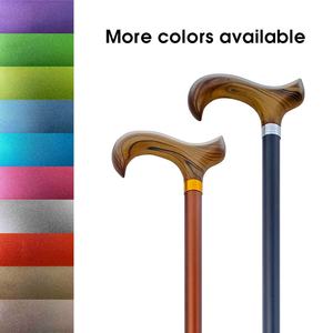 Bâtons de marche réglables en aluminium 75-100cm avec poignée en bois Léger Durable Capacité de charge de 110kg Plus 10 couleurs disponibles - Product Image 6