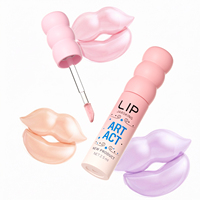 Flacon de brillant à lèvres 3D en forme de bulle mignon de 2,5 ml, tube vide personnalisé en plastique AS avec pinceau