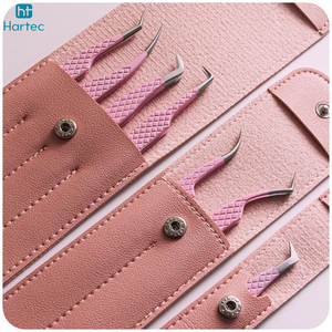 Pinzas para Extensión de Pestañas, 4 Piezas, Pinzas de Aislamiento con Punta de Fibra y Pinzas de Mega Volumen de 90 Grados, Juego para Extensiones - Product Image 6