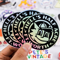 Étiquettes personnalisées, autocollants holographiques imperméables de dessin animé, logo, impression d'étiquettes adhésives, vinyle découpé sur mesure, autocollants personnalisés