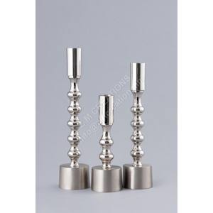 Ensemble de 3 bougeoirs en aluminium métallique faits à la main - Design moderne, bougeoirs décoratifs pour Noël et Pâques, cadeaux, résistants à la chaleur - Product Image 1