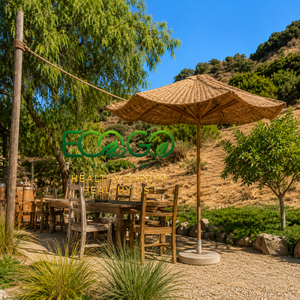 Natural Coir Parasol with Wooden <b>Pole</b> <b>for</b> <b>Garden</b> Patio and Outdoor Café - Product Image 4
