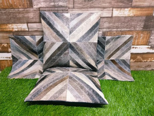 New Handmade <b>Sofa</b> Pillow Vintage Genuine Cowhide Cushion <b>Covers</b> 19" Handmade Art Home Cases Decorative Embroidery Cushion Arts - Product Image 3