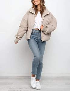 Chaqueta Larga Acolchada para Mujer con Capucha, Transpirable, Cálida para Invierno, de Alto Gramaje, para Otoño/Invierno, Rellena de Poliéster, Tejido Acolchado con Memoria - Product Image 2