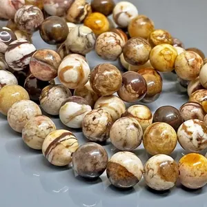 Cuentas de Piedra Preciosa de Jaspe Natural de Cacahuete, Redondas y Lisas de 6mm, Grado AA+, para Fabricación de Joyería, Venta al Por Mayor - Product Image 3