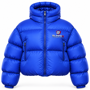 OEM Custom Unisex Cropped Oversized Puffer <b>Jacket</b> Glossy Nylon <b>Waterproof</b> Breathable Long <b>Thin</b> Hooded Winter Coat Private Label - Product Image 1