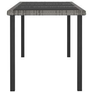 Ensemble de salle à manger pour patio en polyrotin gris et noir avec table en acier thermolaqué et verre – Mobilier d'extérieur élégant - Product Image 5