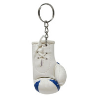 Porte-clés personnalisé en forme de mini-gants de boxe en cuir synthétique respirant, unisexe, pour usage quotidien, extérieur et domestique, fournisseur OEM, personnalisable
