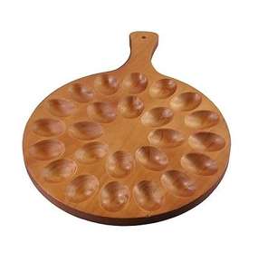 Support à œufs en bois pour comptoir, plateaux de rangement empilables pour œufs frais, organisateur rustique pour œufs farcis, conteneur à œufs - Product Image 4