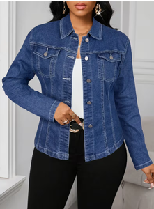 Veste décontractée en jean pour femme TRIBON SPORTS, style universitaire, manches longues, col rabattu, fermeture boutonnée, motif léopard, coupe classique, automne - Product Image 6