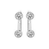 Boucles d'oreilles pendantes en moissanite couleur or, serties clos, rondes et brillantes, pour femme, bijoux de soirée