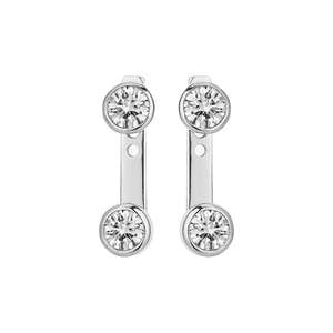 Gold Color Moissanite Stud <b>Earrings</b> Bezel Set Round Brilliant Pendant <b>Earrings</b> for Women Party Jewelry - Product Image 4