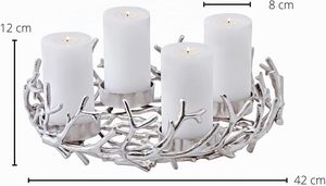 Candelabro Ritual de Cinco Brazos, Plateado, Metálico, Soporte para Velas, Decoración Duradera para el Hogar - Product Image 4
