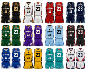 Maillot de basketball personnalisé, nouveau style, 100 % polyester, broderie cousue, vente en gros, pour adultes, vierge, imprimé par transfert thermique, respirant - Product Image 2