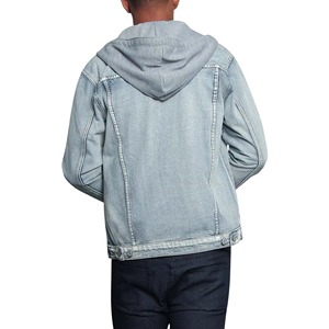 Veste en jean unisexe à prix avantageux, très vendue, imperméable, respirante, à capuche, manches longues, logo personnalisé, couleur unie, streetwear - Product Image 4