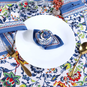 Serviettes en tissu, serviettes de table imprimées en mélange coton-lin, coins biaisés, parfaites pour les fêtes, les dîners, les mariages, 20x20 pouces - Product Image 6