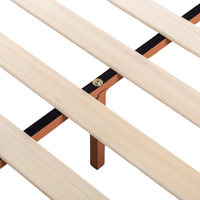 Cadre de lit moderne en bois massif d'acacia, taille personnalisée, optimisé pour l'expédition en emballage plat