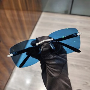 VVS Moissanite Hip Hop Premium Bold and Flashy Rectangle <b>Best</b> Blue Lens Sunglasses at Reasonable Price By Top Indian Manufacture - Product Image 1