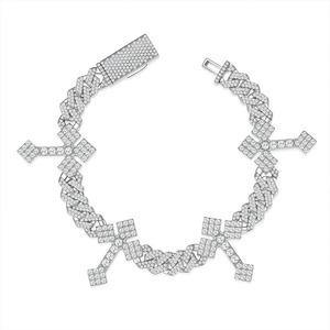 Moissanite Cross <b>Bracelet</b> Iced Out Cuban Link Luxury <b>Mens</b> Jewelry Clarity Luxury Design <b>Mens</b> <b>Bracelet</b> for Unisex - Product Image 1