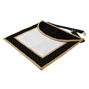 Tablier du Rite écossais en velours noir avec broderie dorée à la machine, fabricant et fournisseur en gros de tous les accessoires maçonniques - Product Image 2