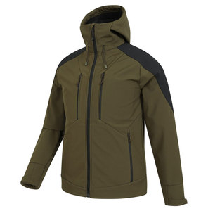 Veste Softshell à Capuche Coupe-Vent Imperméable Col Montant en Tissu Laineux Unisexe Formelle Automne Teinture à la Fiole Impression par Décoloration - Product Image 4