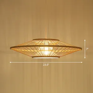 Luminaire suspendu en rotin naturel tissé pour la décoration du plafond de la maison, éclairage intérieur et design d'intérieur - Product Image 2