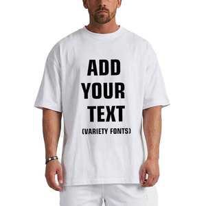 T-shirts pour hommes en gros, design personnalisé, coupe ample, tissu uni teint, respirant, surdimensionnés - Product Image 1