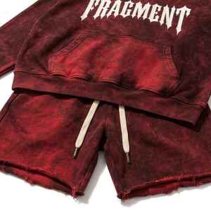 Unisex Summer Print Streetwear Hoodie and Short Sets Custom Blank Oversized Acid Wash Cotton Zip-Up Hoodie and <b>Jogger</b> Set - Product Image 2