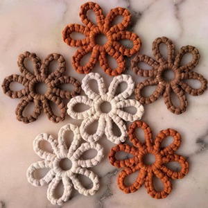 Elegant Flower Shape Macrame Coasters Boho Chic Floral <b>Table</b> <b>Mats</b> Suitable for Cups Glasses and Mugs Drink <b>Mats</b> From India - Product Image 1