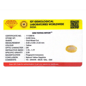 Loose Oval Cut Yellow Sapphire 2.7 Carat Gemstone for Fine Jewelry - Product Image 4