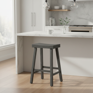 เก้าอี้บาร์ทรงสูง ไม้ยางพาราแท้ ทรงกลม ทันสมัย เรียบง่าย เฟอร์นิเจอร์บ้าน ทนทาน น้ำหนักเบา - Product Image 5