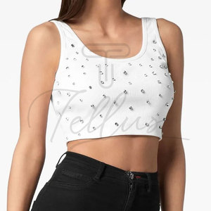 Made In High Quality Women Rhinestone <b>Crop</b> <b>Top</b> Light Weight Women Rhinestone <b>Crop</b> <b>Top</b> Pakistan Made Women Rhinestone <b>Crop</b> <b>Top</b> - Product Image 4
