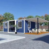 Maison conteneur pliable et extensible de 20, 30 et 40 pieds, grande villa modulaire préfabriquée à 3 chambres pour hôtels, villas et studios