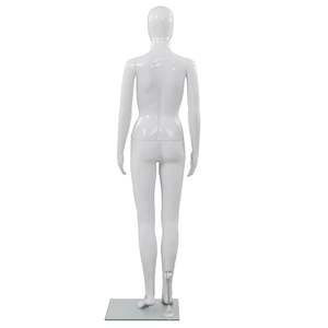Mannequin féminin blanc brillant avec corps entier et base en verre 68,9 pouces - Product Image 4