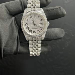 Reloj de Diamantes Incoloros Cultivados en Laboratorio de Alta Calidad, Automático, Mecánico, Estilo Ejecutivo, Oro Blanco, 20 mm, Estilo Hip Hop, con Incrustaciones de Diamantes DEF - Product Image 5