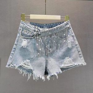Shorts en jean, tissu doux, coupe confortable, respirant, léger, style pour femmes, vêtements décontractés, tenue d'été, voyage et usage quotidien - Product Image 3