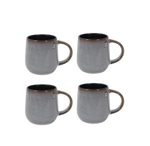 Taza de Cerámica Moderna con Base Texturizada de Doble Tono y Asa Sólida, Diseño que Conserva el Calor para un Toque Contemporáneo en la Vajilla - Product Image 5