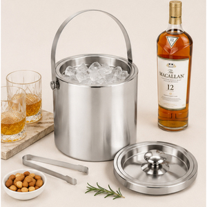 Seau à glace isotherme en acier inoxydable à double paroi avec couvercle et poignée, seau à vin portable pour les bars, les fêtes et l'hôtellerie - Product Image 4