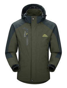 Vestes d'extérieur respirantes, veste softshell personnalisée avec capuche, coupe-vent unisexe bleu encre - Product Image 3