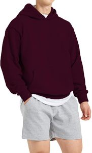 Sweat-shirts à capuche surdimensionnés avec logo personnalisé, épaules tombantes, 100% coton, respirants pour hommes, en vente - Product Image 2