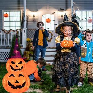 Halloween 3FT decorazioni di zucca pieghevoli 8 modalità illuminate Jack O Lantern zucche per giardino interno esterno luce di casa - Product Image 5