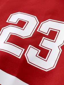 Envío Rápido, Camiseta Deportiva Unisex Roja y Blanca de Malla Oversize con Número Personalizado, Proveedor de Ropa Urbana - Product Image 3