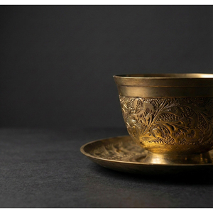 Wholesale Brass <b>Cups</b> and <b>Saucers</b> with Handcrafted Traditional Indian Designs Perfect for Gifting and Dining Accessories Supplies - Product Image 2