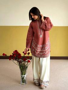 Women Embroidered Salwar Kameez Set Pakistani Ethnic Kurta Palazzo Outfit With Dupatta Wedding Party Wear - Product Image 5
